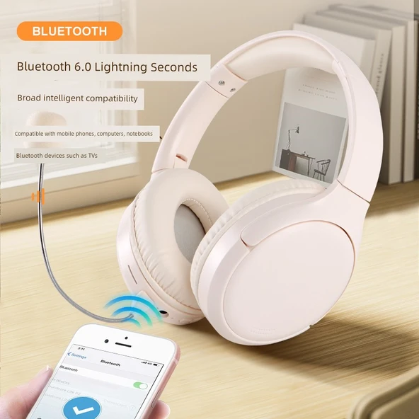 Bluetooth 6.0 Öğrenci Kulaklığı - Beyaz [Gerçek Zamanlı Dinleme + Kayıt Oynatma] - 3