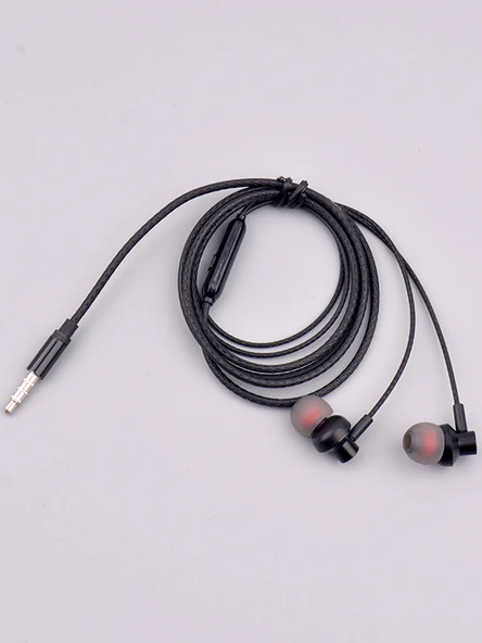 3.5mm Metal Subwoofer Kulak İçi Mikrofonlu Kablolu Kulaklık - Siyah - 5