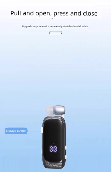 Bluetooth 5.4 Yakalıklı Kablosuz Kulaklık - Siyah Hızlı Şarj Premium Power Ekranlı - 10