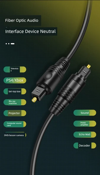 8M Fiber Optik Ses Kablosu - Kare Port Karşı Port OD4.0 - 10