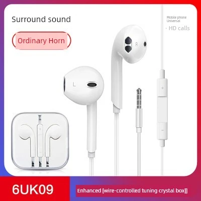 6UK09 Kristal Kutu 3.5mm Beyaz Kulaklık