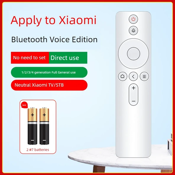 Xiaomi TV Kumandası - Beyaz Bluetooth Sesli - Pilli