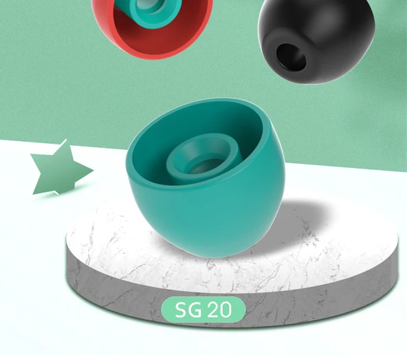 Silikon Kulaklık Ucu Kutusu - Zümrüt Yeşili - Plus Küçük Boy - 2 Çift - Resim 7