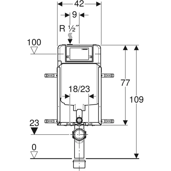 Geberit Alpha 3'lü Gömme Rezervuar Seti 8 cm - Parlak Krom - 5