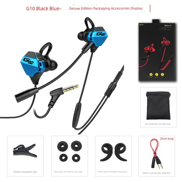 G10 Deluxe Edition Mavi Bantlı Mobil Oyun Kablolu Kulak İçi Kulaklık