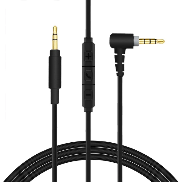 3.5mm İnce Siyah Mikrofonlu Ses Kablosu