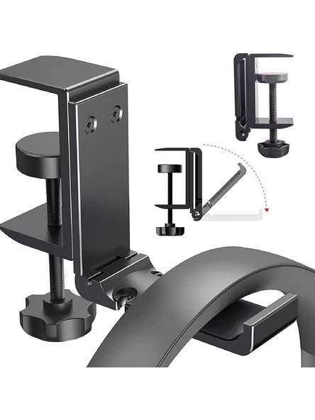 Kulaklık Tutucu - Deliksiz Basit Stil Kulaklık Askısı - Gümüş - Resim 5