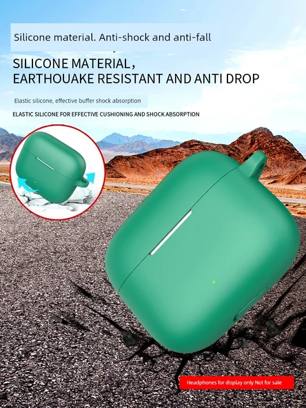 Oppo Enco Air4i Silikon Koruyucu Kılıf - Çin Kırmızısı + Kancalı - 5