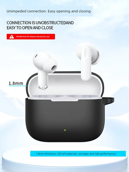 Oppo Enco Air4i Silikon Koruyucu Kılıf - Çin Kırmızısı + Kancalı - 3