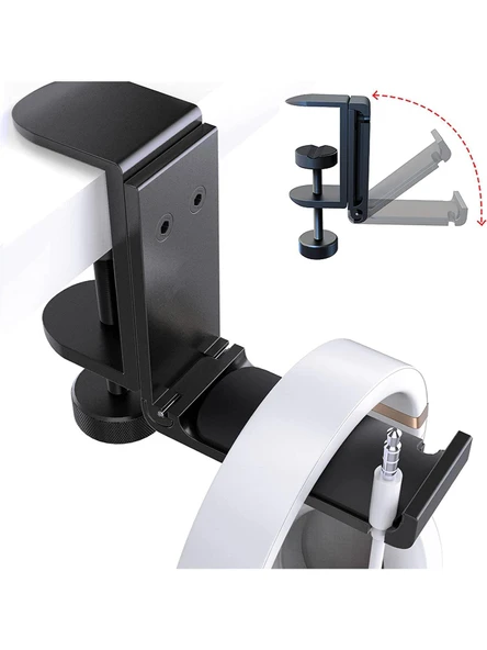 Kulaklık Tutucu - Deliksiz Basit Stil Kulaklık Askısı - Gümüş - Resim 3