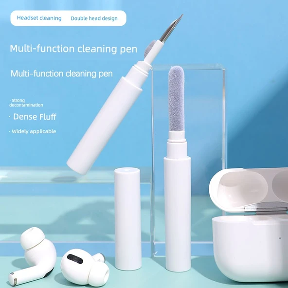 Kulaklık Temizleme Fırçası - Çok Fonksiyonlu Bluetooth Kulaklık Temizleme Kalemi - Siyah - Resim 3