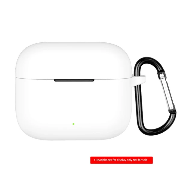 Oppo Enco Air4i Silikon Koruyucu Kılıf - Seramik Beyazı + Kancalı