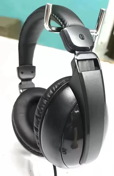 Mikrofonlu Kablolu Kulaklık - 3.5mm Girişli - Bilgisayar ve Eğitim İçin - Siyah - 9