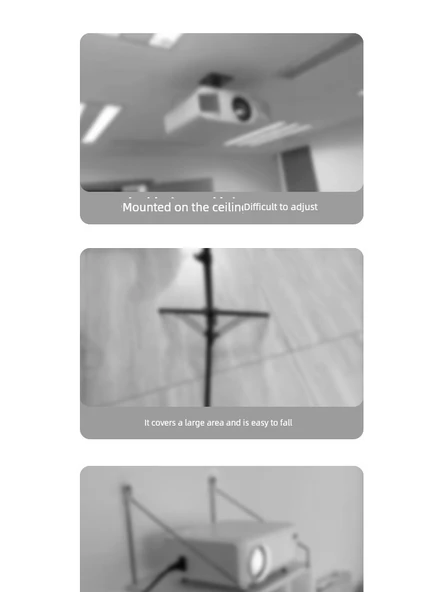 Ayarlanabilir Projektör Braketi - 22-40cm Karbon Çelik Teleskopik Çubuk - Metal Takviyeli Pan-Tilt - 10