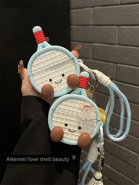 Huawei Freebuds SE2 için Sarı Tenis Raketi Kolye Uçlu Silikon Koruyucu Kılıf - 8