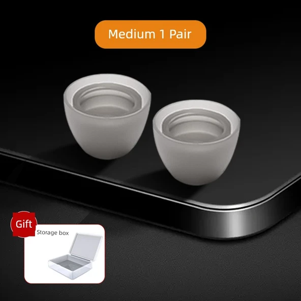 Bluetooth Kulaklık Silikon Kılıf - Şeffaf Gri - 1 Orta Boyut