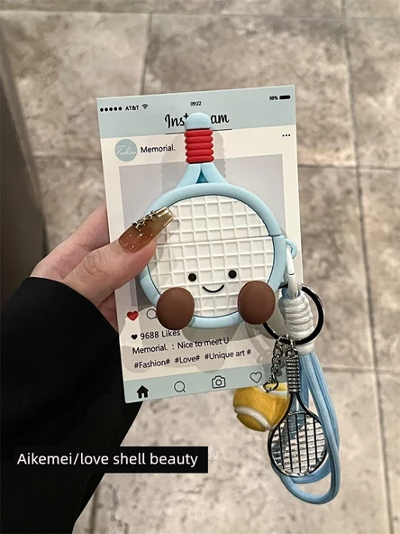 Huawei Freebuds SE2 için Sarı Tenis Raketi Kolye Uçlu Silikon Koruyucu Kılıf - 12