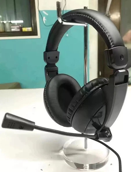 Mikrofonlu Kablolu Kulaklık - 3.5mm Girişli - Bilgisayar ve Eğitim İçin - Siyah - 2
