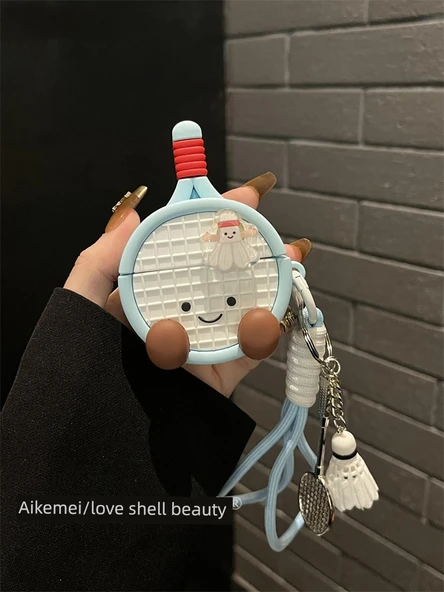 Huawei Freebuds SE2 için Sarı Tenis Raketi Kolye Uçlu Silikon Koruyucu Kılıf - 7