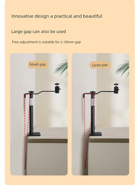 Ayarlanabilir Projektör Braketi - 22-40cm Karbon Çelik Teleskopik Çubuk - Gimbal Sabitleyici - 5