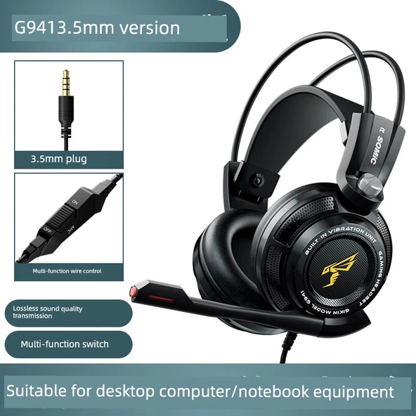 Gaming Kulaklık - 3.5mm Kablolu - Siyah