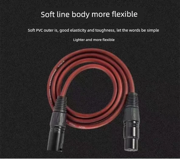 XLR Mikrofon Kablosu Çift Bağlantılı Ses Kablosu - 1.5 Metre - 7