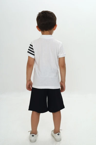 Toontoy Erkek Çocuk Polo Yaka Baskılı Şortlu Takım - 4
