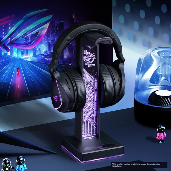 RGB Kulaklık Standı - USB Hub ve Ambiyans Işıklı - Çok Fonksiyonlu