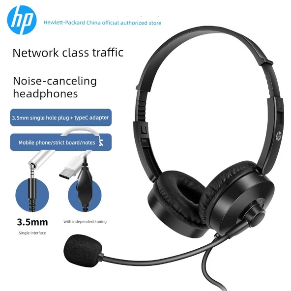 3.5mm Yuvarlak Giriş + Type-C Adaptörlü Kablolu Kulaklık - Type-C/Mobil/Tablet/Notebook