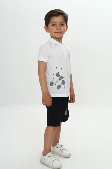 Toontoy Erkek Çocuk Polo Yaka Baskılı Şortlu Takım - 2