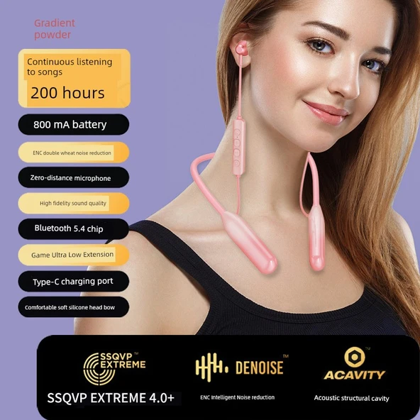 Boyundan Askılı Bluetooth Kulaklık - Siyah - Yarım Kulak İçi - 5