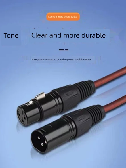XLR Mikrofon Kablosu Çift Bağlantılı Ses Kablosu - 1.5 Metre - 2