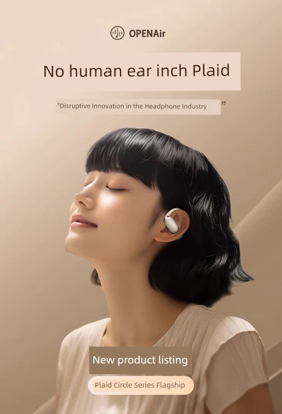 Kemik İletimli Bluetooth 5.0 Kablosuz Spor Kulaklık - Üst Model Siyah (Dolby Surround, AI Beam, 70 Saat) - 8