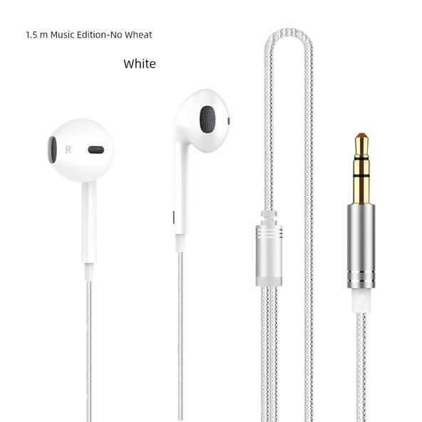 Mikrofonsuz Müzik Kulaklığı - Cool Beyaz - 1.5 Metre Tek Fişli