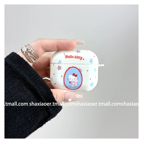 Hello Kitty Silikon AirPods Kılıfı - Askılıklı - 9