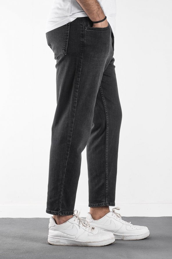 Erkek Kısa Paça Bol Kesim Boyfriend Jean Pantolon 6462 - 3