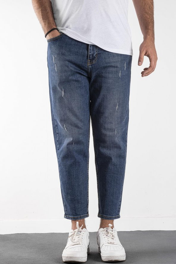 Erkek Kısa Paça Bol Kesim Boyfriend Jean Pantolon 6462 - 6