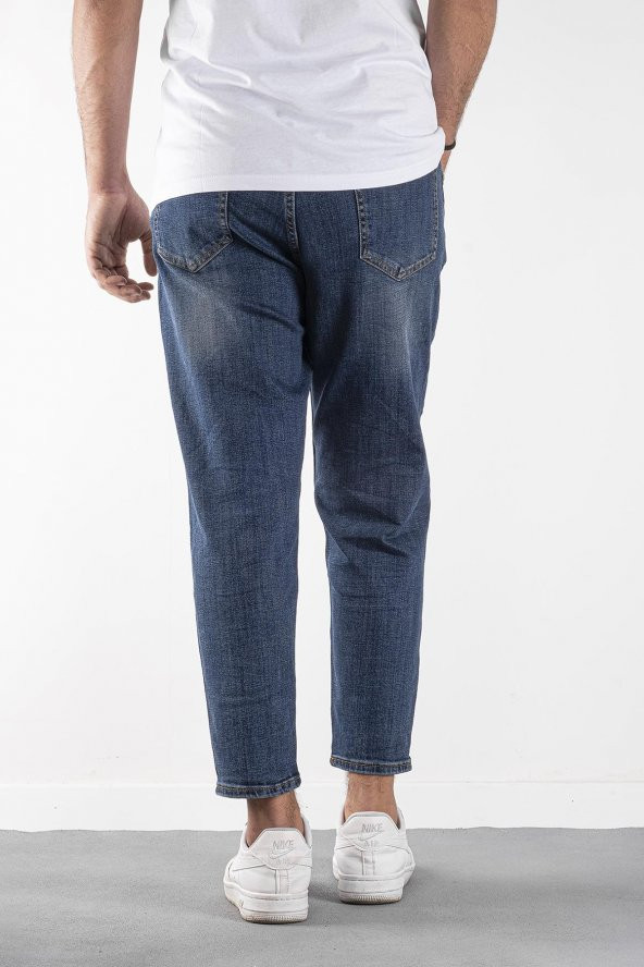 Erkek Kısa Paça Bol Kesim Boyfriend Jean Pantolon 6462 - 9