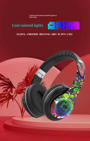 Bluetooth Kulaklık - Kablosuz Stereo - Graffiti Tasarım - Fighter - 10