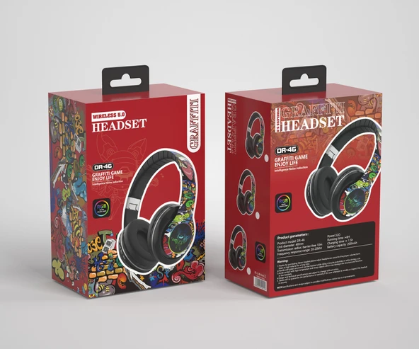 Bluetooth Kulaklık - Kablosuz Stereo - Graffiti Tasarım - Fighter