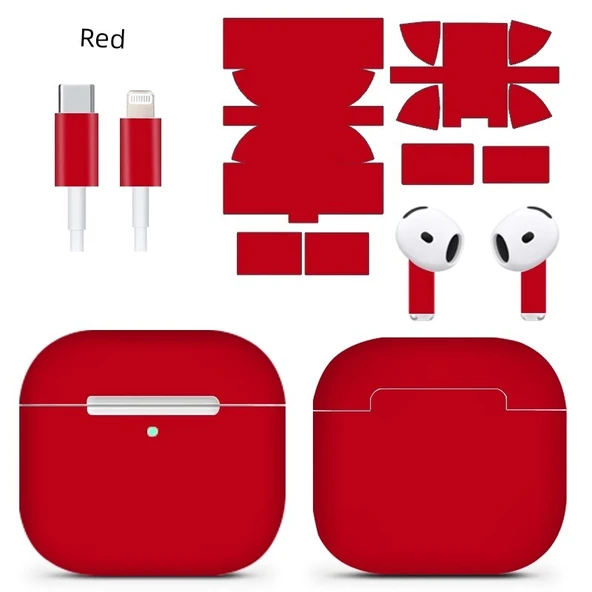 AirPods Pro 2 Uyumlu Kırmızı 3M Koruyucu Sticker