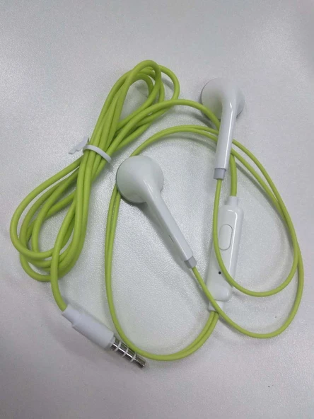 Mikrofonlu Kablolu Kulaklık - 3.5mm - Beyaz ve Yeşil