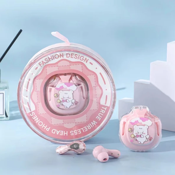 Sanrio Karakterli Kablosuz Bluetooth Gürültü Önleyici Kulak İçi Kulaklık - Kırmızı Kediler