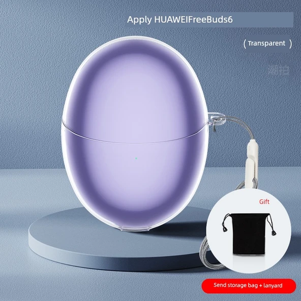 Huawei FreeBuds 5i Şeffaf TPU Kılıf - İpli ve Saklama Çantalı