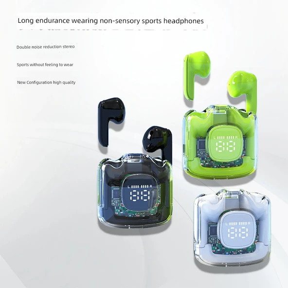 Bluetooth 5.0 Spor Kulaklık - Gürültü Önleyici - Type-C Şarj - Beyaz - 2