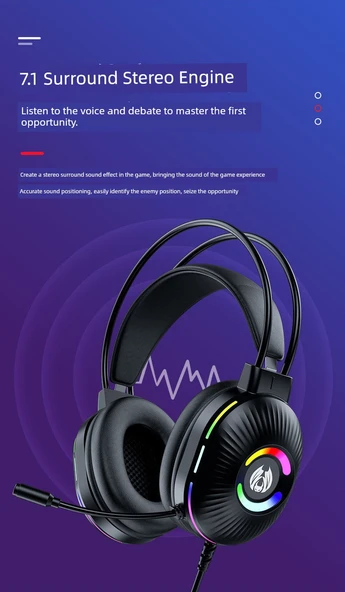 H800 Beyaz Kablolu Oyuncu Kulaklığı - Mikrofonlu ve RGB Işıklı - 11