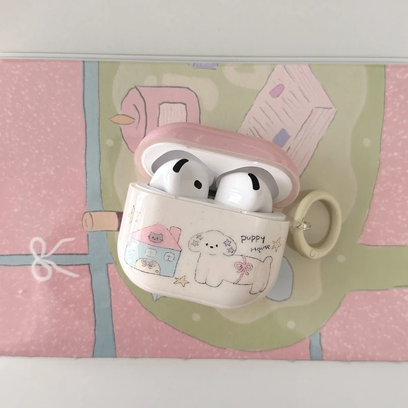 AirPods Pro Uyumlu Pembe Yıldız Kolye Desenli Silikon Kılıf - 6