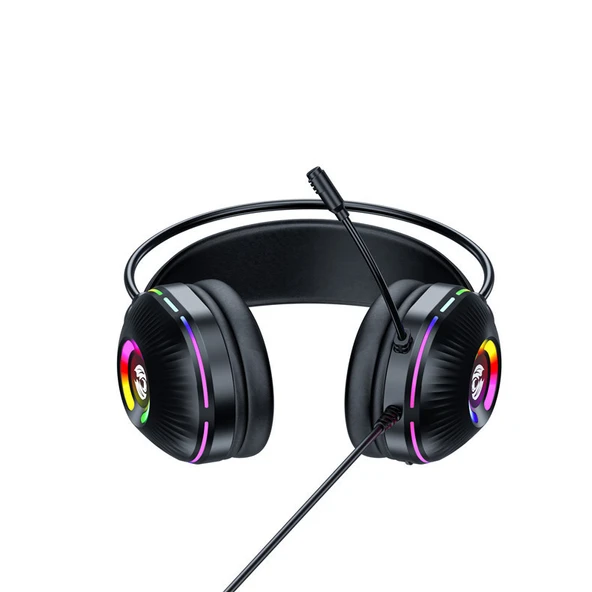 H800 Beyaz Kablolu Oyuncu Kulaklığı - Mikrofonlu ve RGB Işıklı - 6