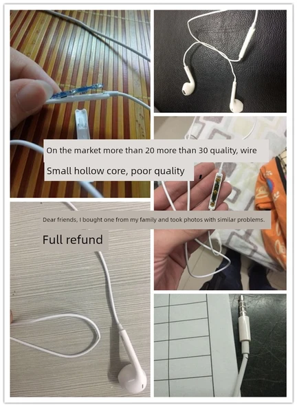 Hi-Fi Kablolu Kulaklık - Apple Girişli Beyaz Kablo - 7