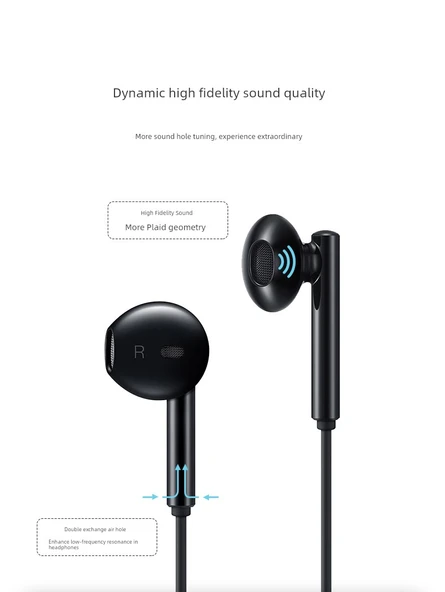 Huawei CM33 Type-C Kablolu Kulaklık - Siyah - Resim 6